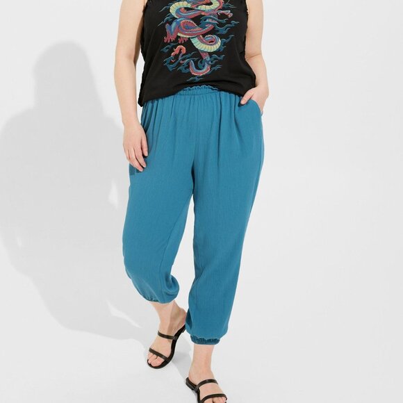 NWT! Torrid Pull-On Washable Gauze High Rise Jogger - Picture 1 of 4